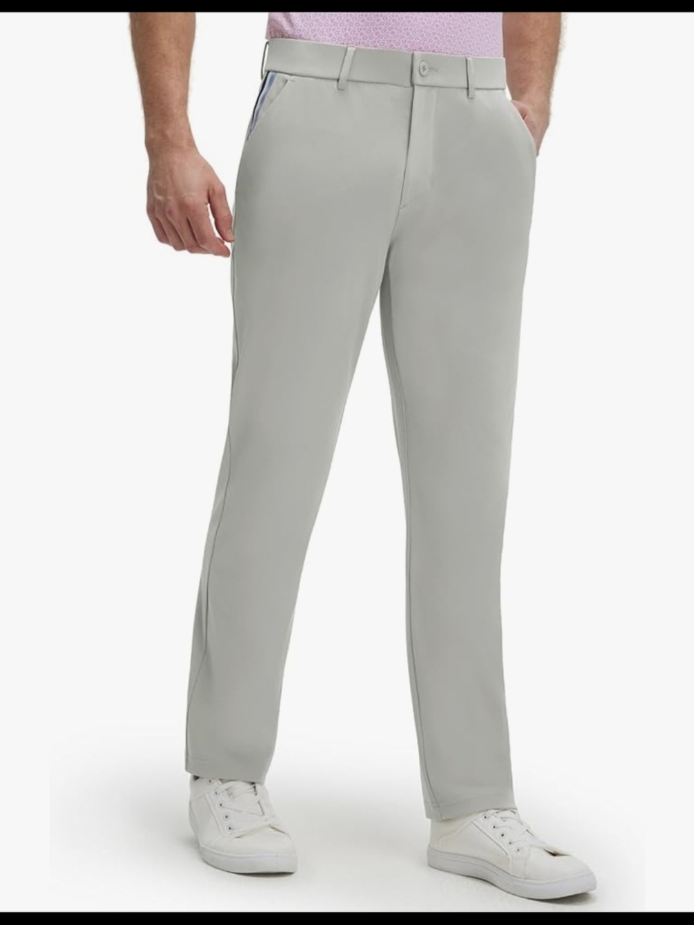 Men's Straight Fit Light Gray Dress Pants
